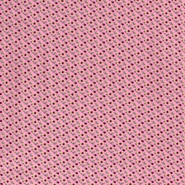 Popelín v růžové barvě s potiskem drobných květin 15550/014