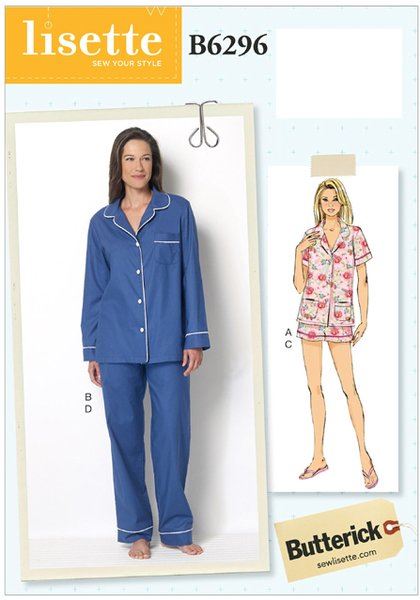 Střih Butterick na dámská pyžama ve velikosti 40-48 B6296-E5