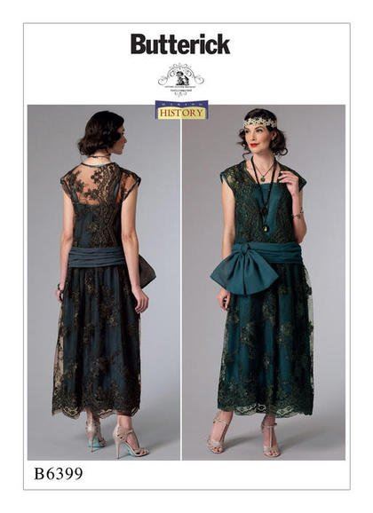 Střih Butterick na dámské historické šaty ve velikosti 32-40 B6399-A5