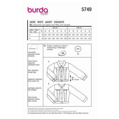 Střih na dámskou bundu vel. 36-46 5749 (1)