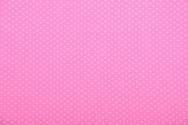 Bavlněný úplet v růžové barvě s drobnými puntíky 08005/012