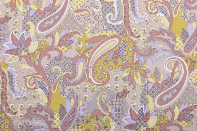 Americká bavlna na patchwork v tlumených barvách s ornamenty 199PYOPM/13