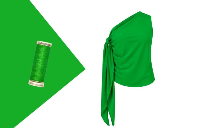 Set na šití letního viskózového topu se zavazováním v zelené barvě SET60
