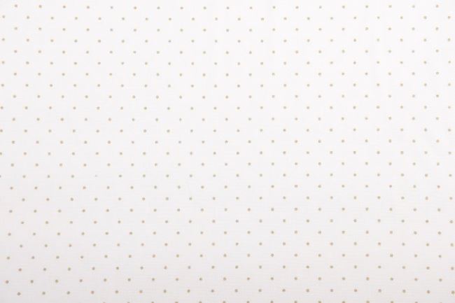 Vánoční látka z bavlny ve smetanové barvě s potiskem drobných puntíkčů 12700/051