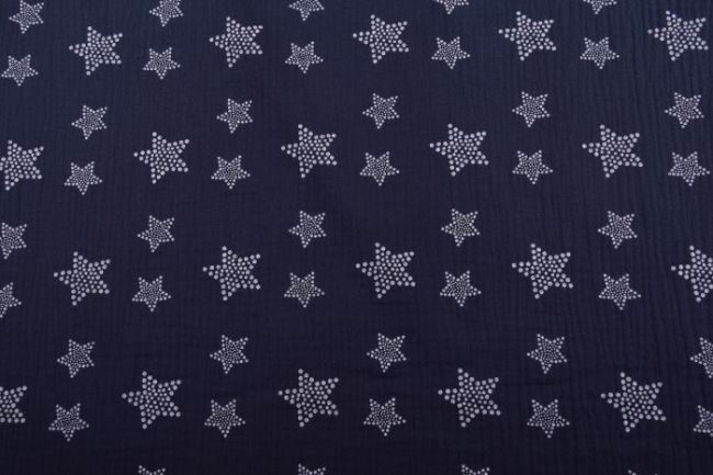 Mušelín v tmavě modré barvě s potiskem hvězdičky 11254/008