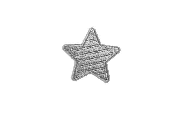 Nažehlovací nášivka ve tvaru stříbrné hvězdičky TH347