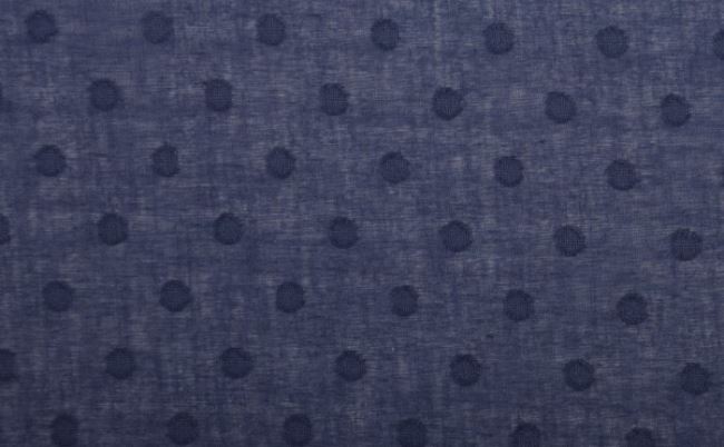 Bavlněná halenkovina v tmavě modré se vzorem puntíků 11064/008