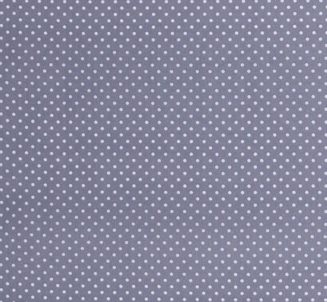 Bavlněná látka v šedé barvě s potiskem drobných puntíků 05575/061