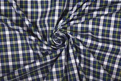 Bavlněná látka s tkaným vzorem modré kostky TI680 (3)