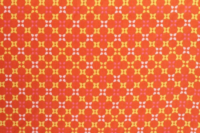 Oranžová bavlna se vzorem 6509/36