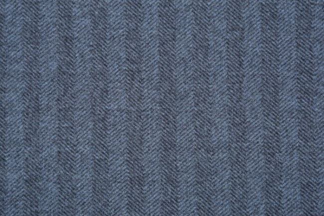 Kabátová látka v modré barvě se vzorem rybí kost 16212/006