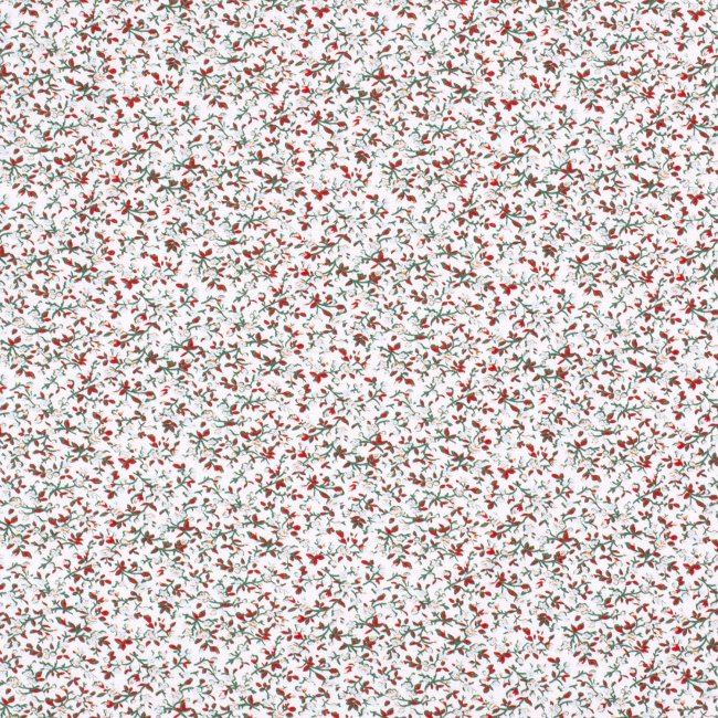 Bavlněný úplet v bílé barvě s drobnými květy 13778/015