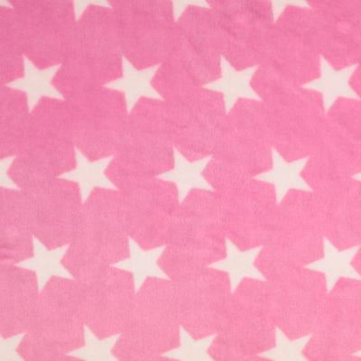Flanel fleece v růžové barvě se vzorem hvězdiček 200279.5018