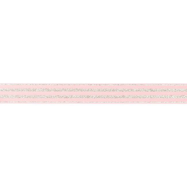 Ozdobná guma v růžové barvě s pruhy 2cm 31854