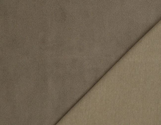 Prémiový bavlněný fleece v khaki barvě s nízkým vlasem 0947/215