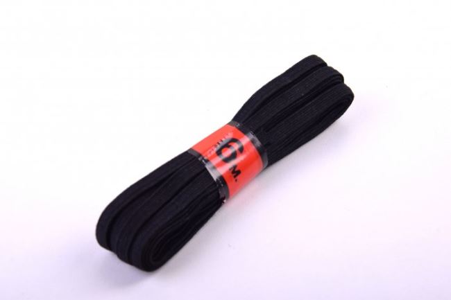 Černá plochá gumička o šíři 6mm v balení po 6m ELGAC06