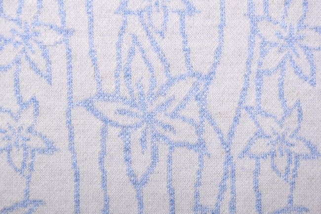 Silnější úplet v modré barvě se vzorem květin PAR06