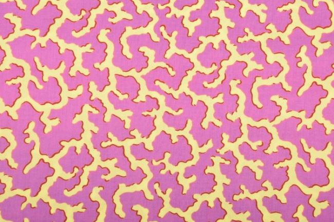 Americká bavlna na patchwork s růžovým abstraktním vzorem 199PYOPM/23
