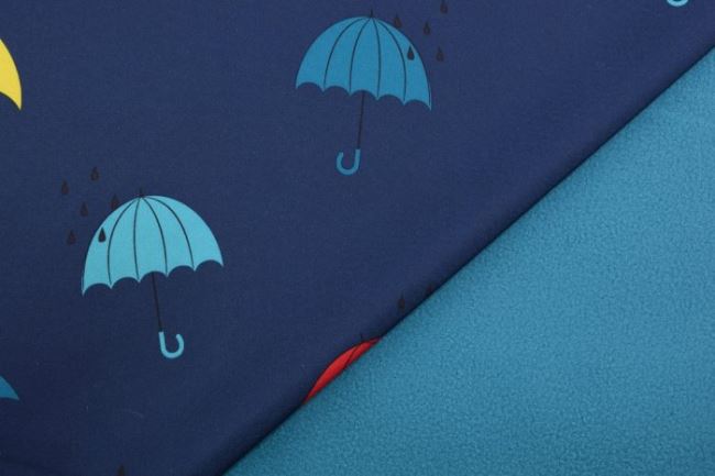 Softshell v modré barvě s potiskem deštníků KC8197-109