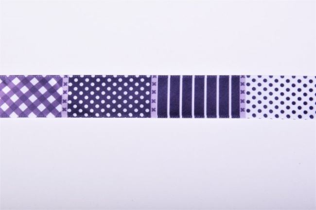 Stuha s patchwork vzorem ve fialové barvě 11008