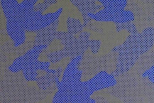 Šusťákovina s reflexním vzorem ptáčků v modré barvě 132.691/5027