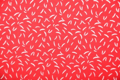 Bavlněný úplet v červené barvě s potiskem drobných čar 211251.0009