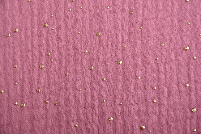 Mušelín v růžové barvě se zlatými puntíky 183263