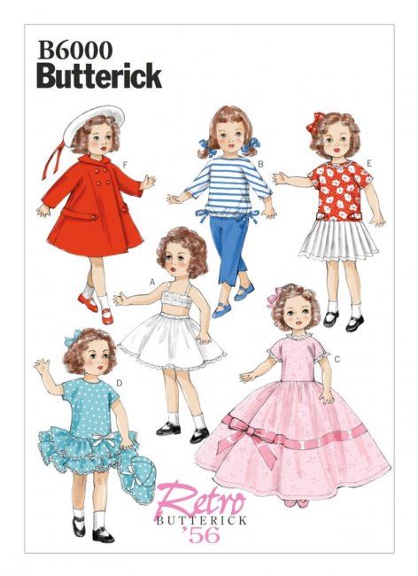 Střih Butterick na oblečení pro dětskou panenku B6000/OSZ