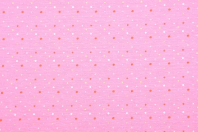 Bavlněný úplet růžové barvy s puntíky 131.638.3004