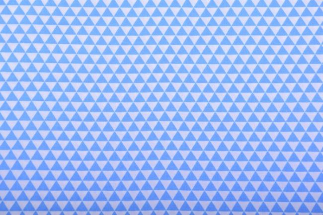Bavlna modrá s trojúhelníky KC0158-001
