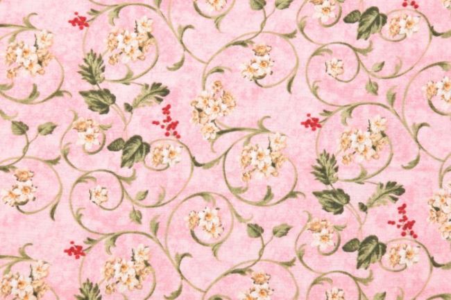 Americká bavlna na patchwork s ornamenty a květy 199PYOPM/68