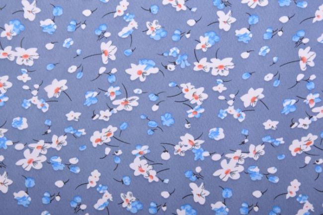 Halenkovina v modré barvě s potiskem květin 11440/003