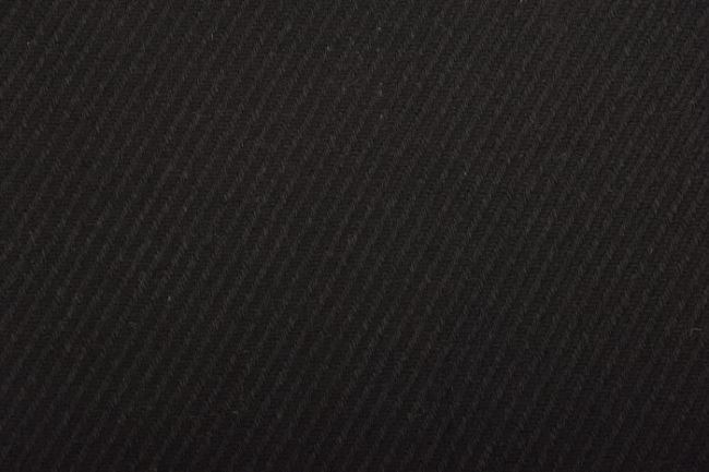 Kabátová látka v černé barvě se šikmými pruhy K300