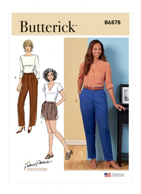 Střih Butterick na dámské kalhoty ve vel. 42-50 B6878-F5