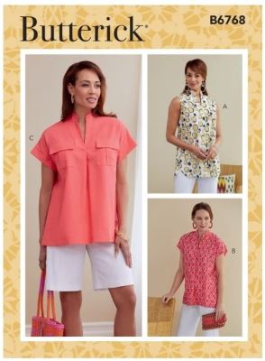 Střih Butterick na dámskou tuniku ve vel.40-48 B6768-E5