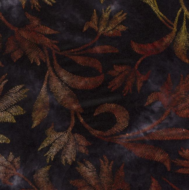 Viskózový úplet s barevným batikovaným vzorem a motivem květin 18020/056