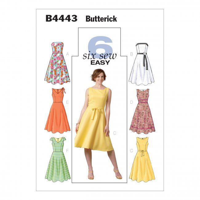 Střih Butterick na šaty ve velikosti 46-52 B4443-FF