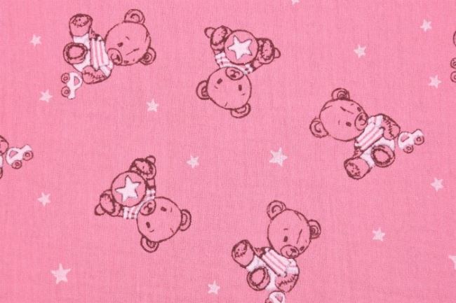 Mušelín v růžové barvě s medvídky 133251.5021