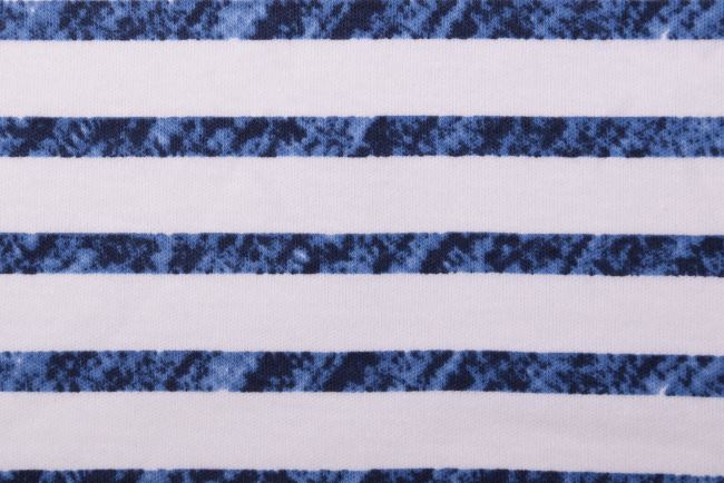 Bavlněný úplet se vzorem modrých pruhů PAR171