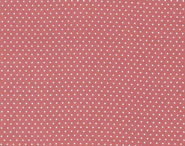 Viskózová látka v růžové barvě s puntíky 15148/012