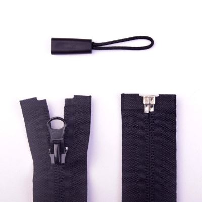 Reverzní spirárový dělitelný zip v černé barvě 70 cm I-5Z0-70V