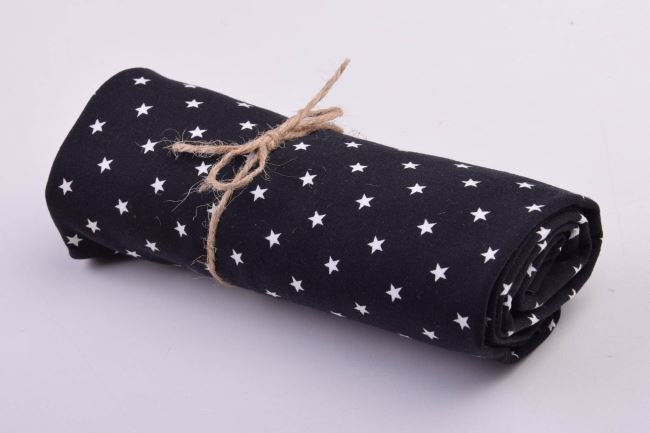 Rolička bavlněného úpletu v černé barvě s potiskem hvězdiček RO11802/069