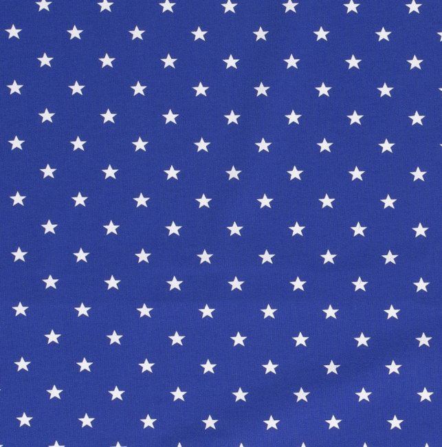 Bavlněný úplet v barvě královská modř s potiskem hvězdiček 11811/005