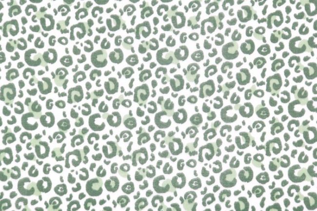 Dvojitá gázovina v bílé barvě se zeleným zvířecím vzorem 182306
