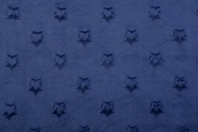 Minky fleece ve tmavě modré barvě s hvězdičkami 61948