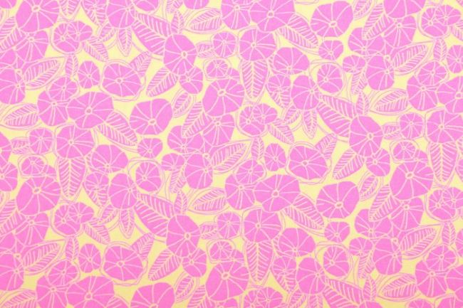 Americká bavlna na patchwork s potiskem růžových květin s listy 199PYOPM/24