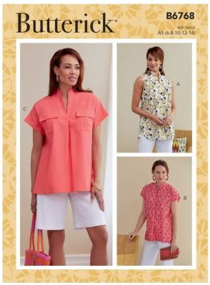 Střih Butterick na dámskou tuniku ve vel.32-40 B6768-A5