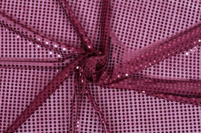 Látka s flitry ve vínové barvě 0142/405