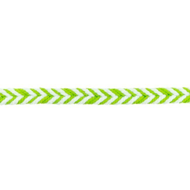 Ozdobná spletená šňůrka v bílé a zelené barvě 31744