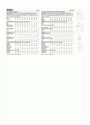 Střih Butterick na dámský overal ve vel. 42-50 B6881-F5 (1)